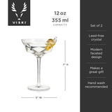 Seneca™ Faceted Crystal Martini Glasses Set of 2