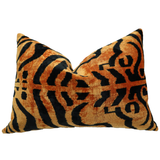Handmade Velvet Throw Pillow – 16x24 Inch Tiger Print Patter