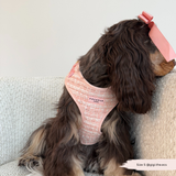 Pink Textured Tweed Adjustable Neck Harness: M