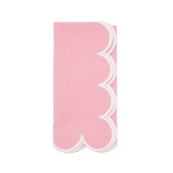 Scalloped Hem Napkin: Pink / 20"