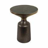Metal Geometric Base End Table Marble Top - Green, 20 in.