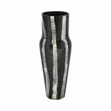 Metal Percy Patterned Embossed Vase - Gray, 12 in.