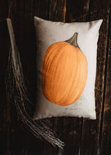 Primitive Upright Fall Pumpkin Lumbar Pillow Cover | 12x18 Thanksgiving Décor | Fall Decor | Room Decor | Decorative Pillows | Gift for her: Cover / Upright Pumpkin