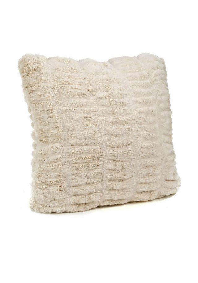 Couture Collection Ivory Mink Faux Fur Pillow