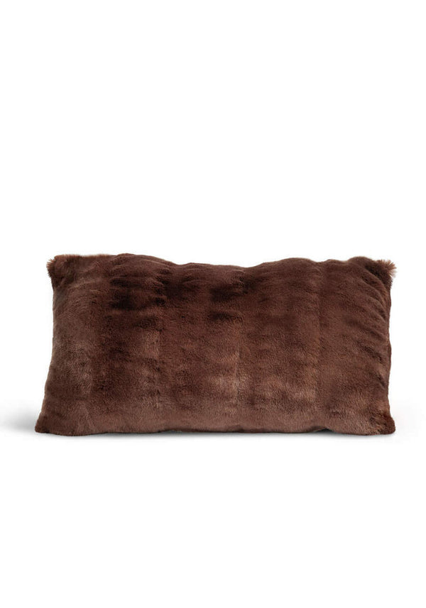 Couture Collection Mocha Mink Faux Fur Pillow