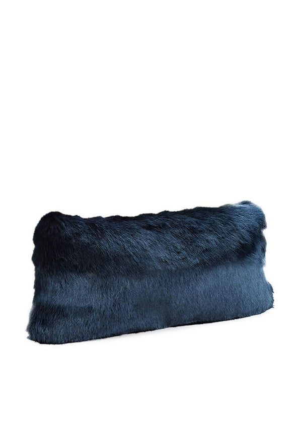 Steel Blue Mink Faux Fur Pillow