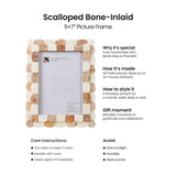 Picture Frames Scalloped Pattern Bone Inlay Collection,Brown
