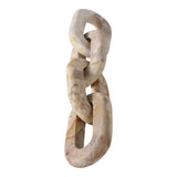 Ivory/Beige 14x3 in. Marble Novelty 4-Link Chain Sculpture