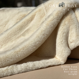 One Preevay Casual Khaki Ultra-Soft Faux Rabbit Fur Throw | Luxury 800gsm Plush | 50x60