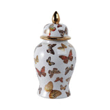 Multicolor 14x7 in. Ceramic Glam Temple Jar with Butterflies
