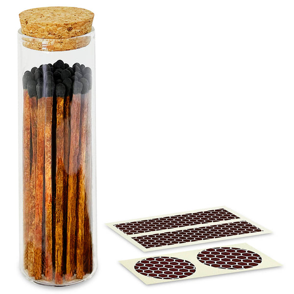 4" Matches in Chic Cork Top Jar - Colors of Your Choice: Espresso