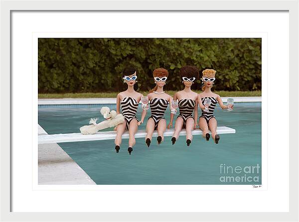 Four Board Girls Framed Print