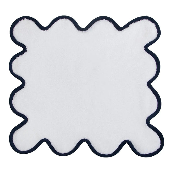 Chairish Washcloth-White/Navy