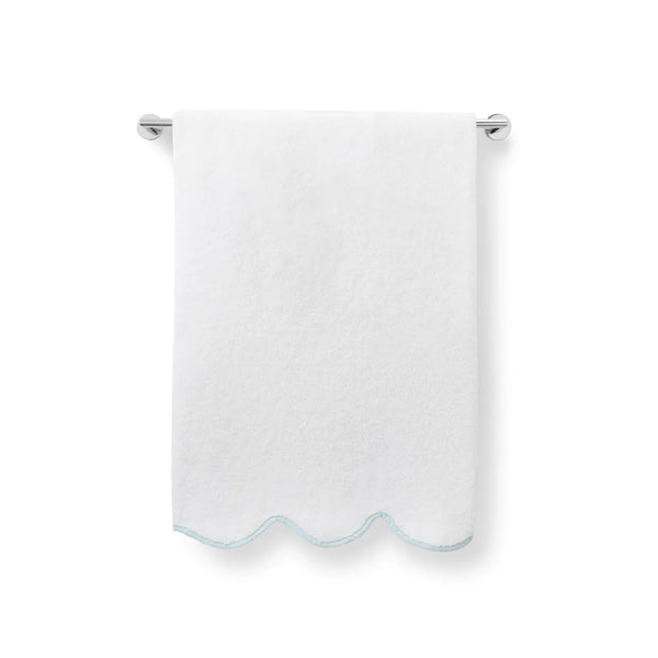 Chairish Hand Towel-White/Powder Blue