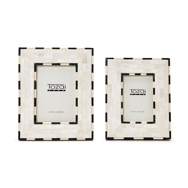 Brick Pattern Photo Frame/ TWO'S COMPANY / JAMES BY JIMMY DELAURENTIS