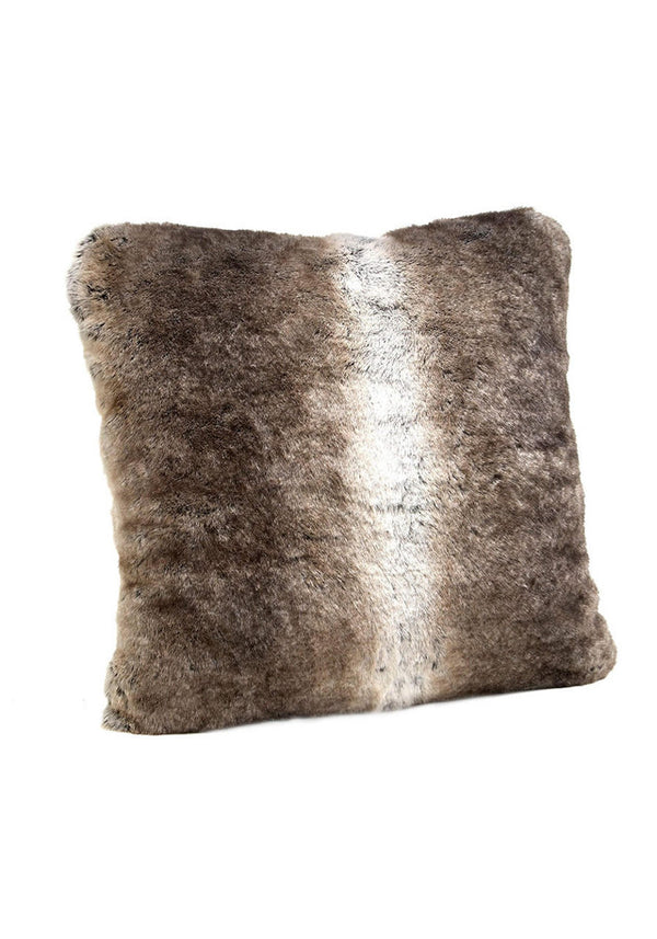 grey rabbit faux fur pillow/fabulous furs/jimmy delaurentis home