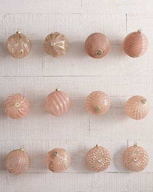 Winter Wishes Rose Pink Ornaments