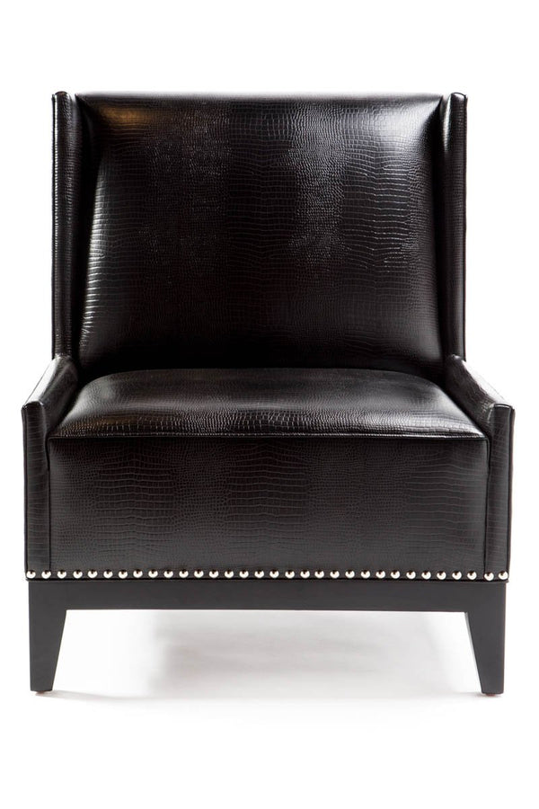 Roma Chair : Faux Leather Black - JAMES By Jimmy DeLaurentis