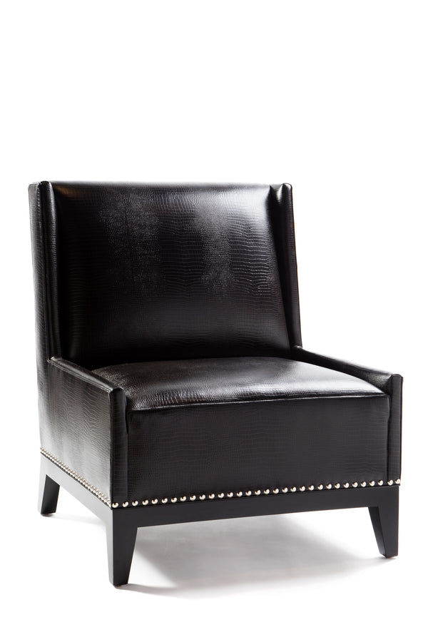 Roma Chair : Faux Leather Black - JAMES By Jimmy DeLaurentis