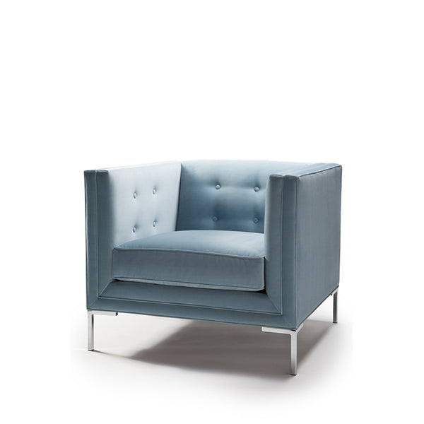 Gigi Chair Baby Blue Silver Legs Luxury Furniture